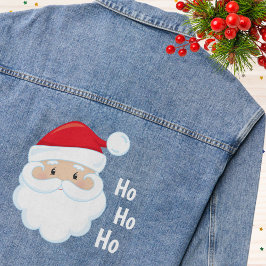 Ho Ho Santa Face Weihnachtsfeiertagen Rot Weiß Jeansjacke