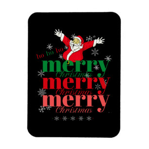 Ho Ho - Santa - Frohe Weihnachten (3) Design Magnet