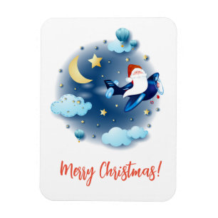 Ho ho! Santa im Flugzeug Magnet