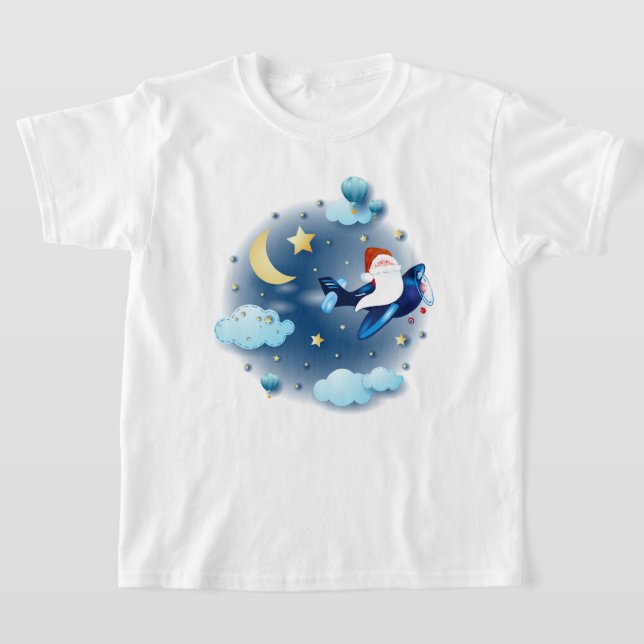 Ho ho! Santa im Flugzeug T-Shirt (Ablage )