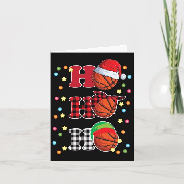 Ho Ho Santa Karierte Weihnachtslichter Pajama S Karte (Vorderseite)