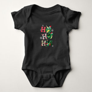 Ho Ho Santa Turtles Weihnachtsdekor Baby Strampler