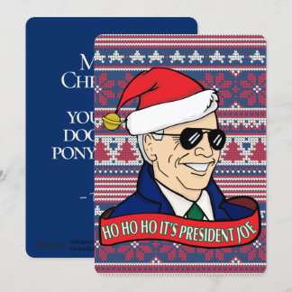 Ho Ho sein Präsident Joe Funny Flat Biden Weihnach Feiertagskarte