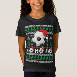 HO HO Soccer Ugly Christmas Sweater Weihnachtsmann T-Shirt