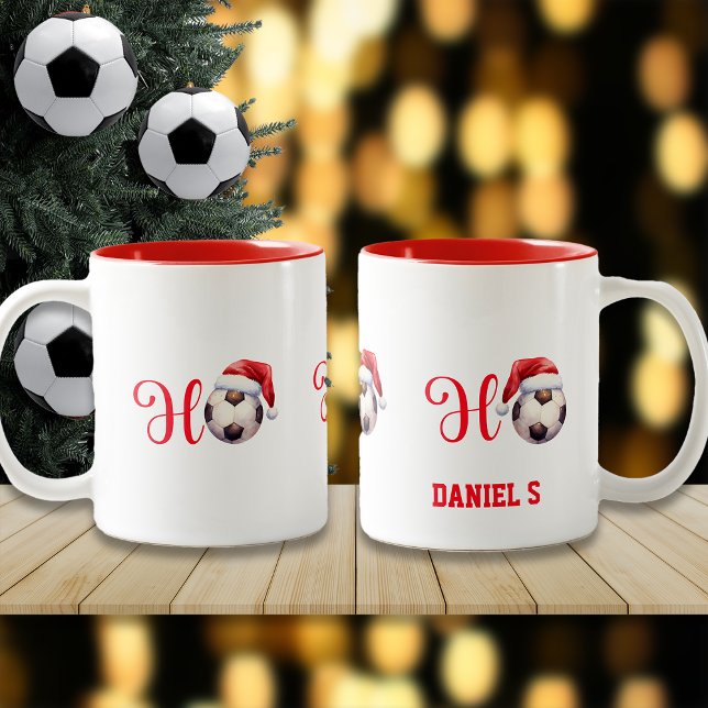 Ho Ho Weihnachten Fußball/Fußball-Individuelle Nam Zweifarbige Tasse (Von Creator hochgeladen)