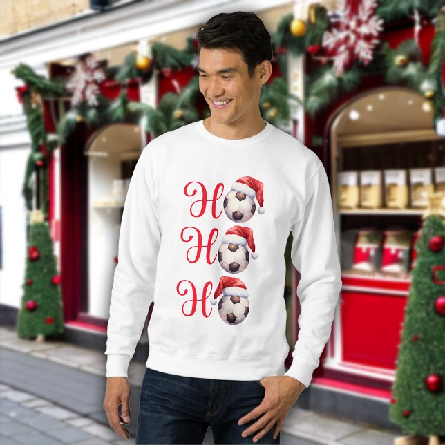 Ho Ho Weihnachten Fußball Männer Sweatshirt (Von Creator hochgeladen)