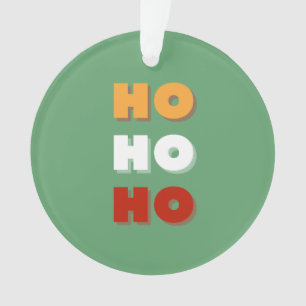 Ho Ho Weihnachten, Retro farbenfrohe Weihnachtskun Ornament