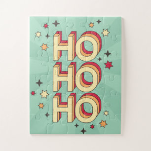 Ho ho Weihnachten Saisontext und Stars Puzzle
