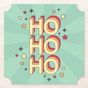 Ho ho Weihnachten Saisontext und Stars Untersetzer