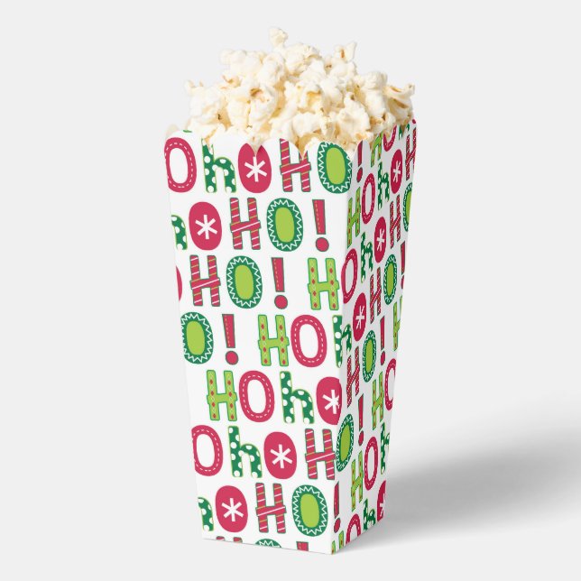 Ho Ho Weihnachten Spaß Modern Red Green Pattern Geschenkschachtel (Geplatzt)