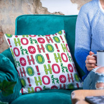 Ho Ho Weihnachten Spaß Modern Red Green Pattern