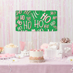 HO HO Weihnachts-Textmuster weiß grün rot Banner