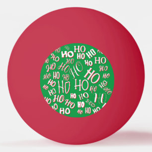 HO HO Weihnachts-Textmuster weiß grün rot Tischtennisball