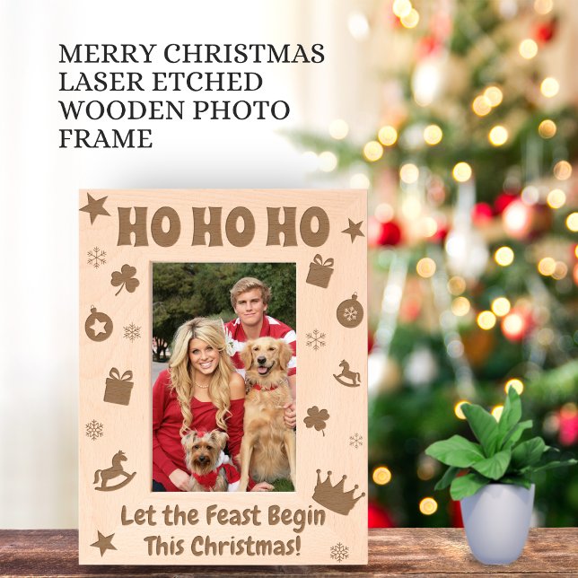 HO HO Weihnachtsgrüße Personalisiertes Geschenk Geätzte Rahmen (Von Creator hochgeladen)