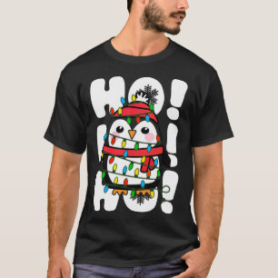 Ho Ho Weihnachtslicht Niedlicher Pinguin T-Shirt