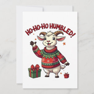 Ho Ho Weihnachtsmannmütze Weihnachtsziege Einladung