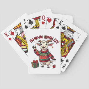 Ho Ho Weihnachtsmannmütze Weihnachtsziege Spielkarten