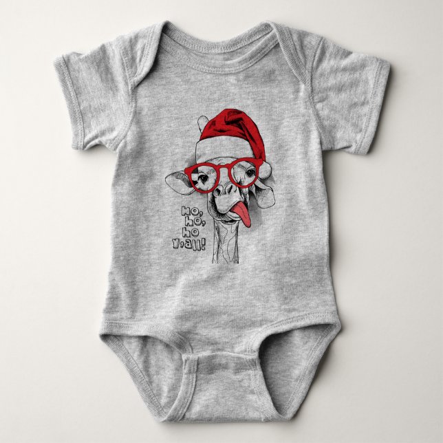 Ho Ho Y’all Giraffe Baby Strampler (Vorderseite)