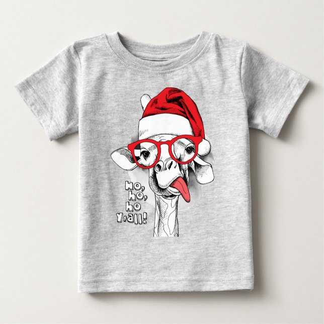 Ho Ho Y’all Giraffe Baby T - Shirt (Vorderseite)