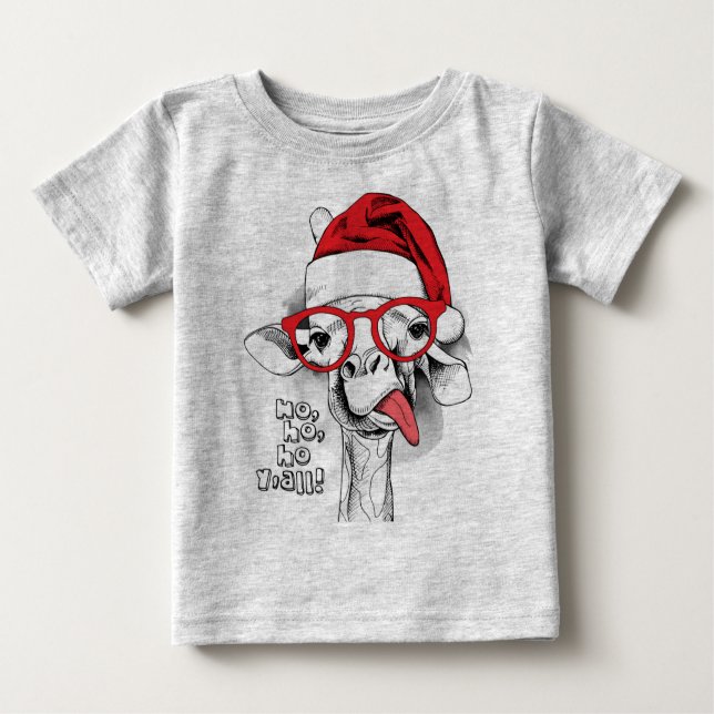 Ho Ho Y’all Giraffe Baby T - Shirt (Vorderseite)