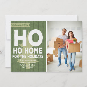 HO HO Zuhause für die Feiertage-Ankündigung Feiertagskarte
