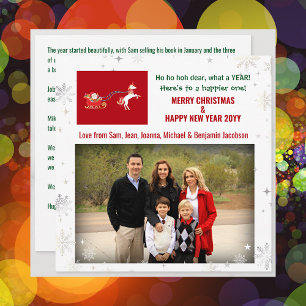 Ho Hoh Liebe Funny Santa Unicorn Foto Brief Feiertagskarte