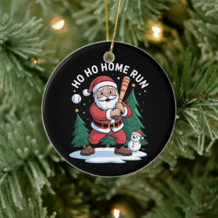 Ho Home Run Weihnachten Santa Baseball Schneemann Keramik Ornament