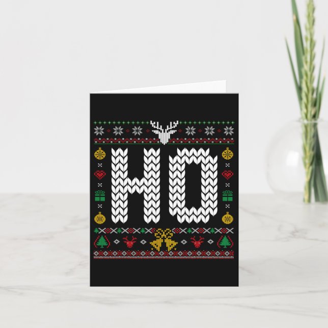 HO - Wo mein Ho bei Ugly Christmas Sweater Match i Karte (Vorderseite)