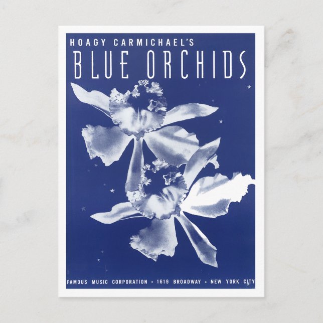 Hoagy Carmichaels "Blue Orchids" Postkarte (Vorderseite)
