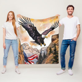 Hoaring American Bald Eagle USA Flagge Fotografy Fleecedecke