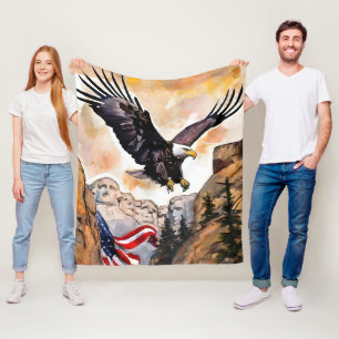 Hoaring American Bald Eagle USA Flagge Fotografy Fleecedecke