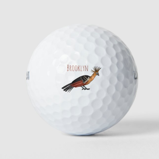 Hoatzin Cartoon Golfball (Vorderseite)