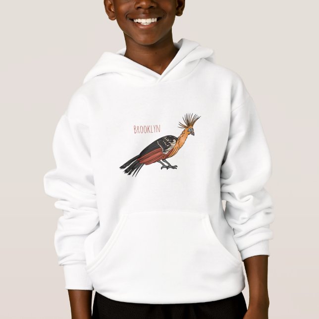 Hoatzin Cartoon Hoodie (Vorderseite)