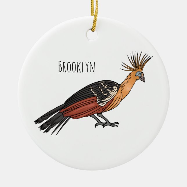 Hoatzin Cartoon Keramik Ornament (Vorne)