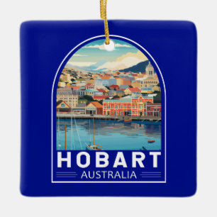 Hobart Australia Reisen Art Vintag Keramikornament
