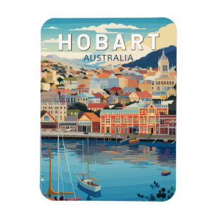 Hobart Australia Reisen Art Vintag Magnet