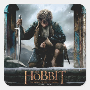 Hobbit - BILBO BAGGINS™ Movie Poster Quadratischer Aufkleber