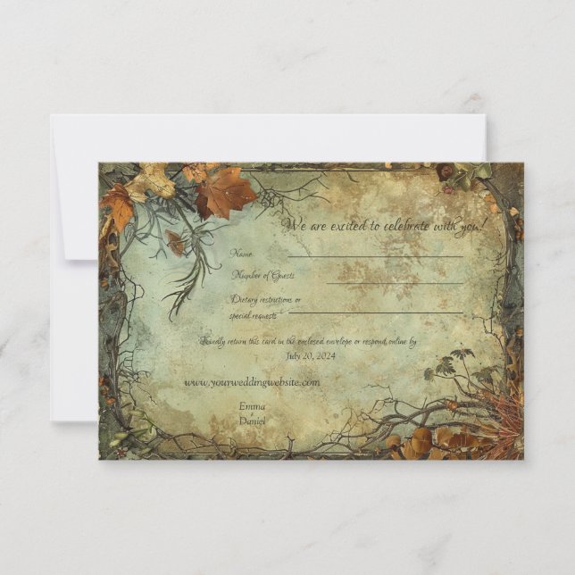 Hobbiton Haven Wedding RSVP Card Dankeskarte (Vorderseite)