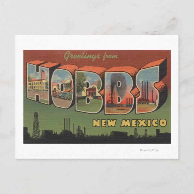 Hobbs, New Mexico - Großbuchstaben Szenen 2 Postkarte (Vorderseite)