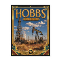 Hobbs New Mexico Vintage Art Deco Golden Age