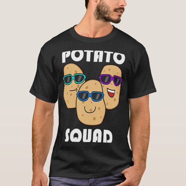 Hobby Chef Potatoe Squad Ironic Saying Vegetables T-Shirt (Vorderseite)