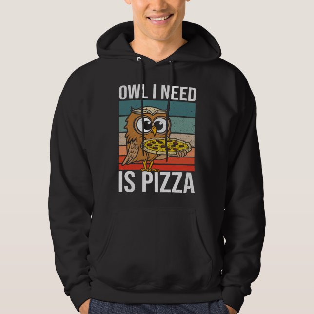 Hobby Chef Wildlife Owls Ironic Pizza Chef Hoodie (Vorderseite)