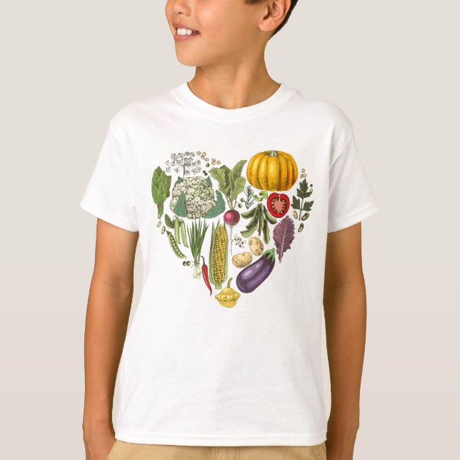 Hobby Garden Gemüsegarten Gemüseanbau Herz T-Shirt (Vorderseite)