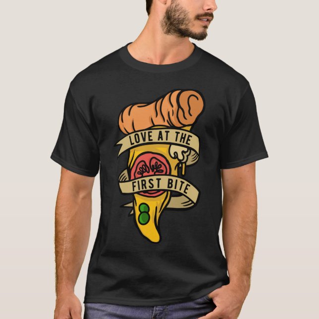 Hobby Pizza Maker Liebe am ersten Biss T-Shirt (Vorderseite)