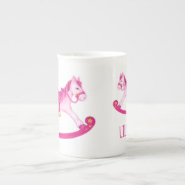 Hobbypeitsche Aquarellkunst Rosa individuelle Name Prozellantasse