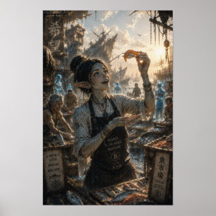 Hobbys / Sushi-Koch / Japans Fischmarkt Poster