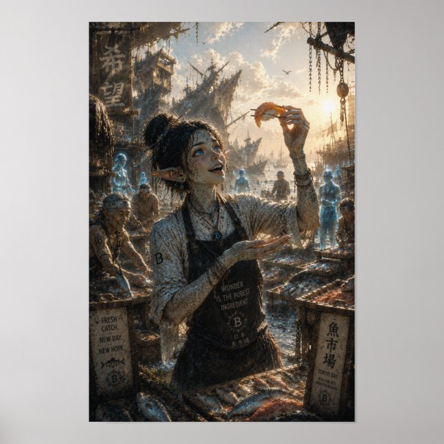 Hobbys / Sushi-Koch / Japans Fischmarkt Poster (Vorne)