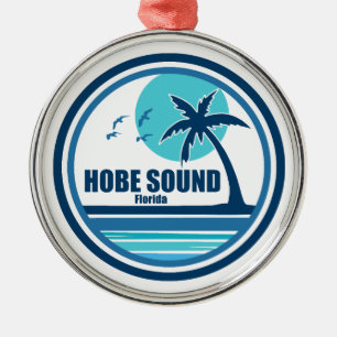 Hobe Sound Florida Palm Tree Birds Ornament Aus Metall
