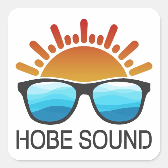 Hobe Sound Florida Sonnenbrille Quadratischer Aufkleber (Vorderseite)