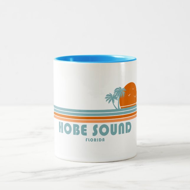 Hobe Sound Florida Sun Palm Trees Zweifarbige Tasse (Mittel)